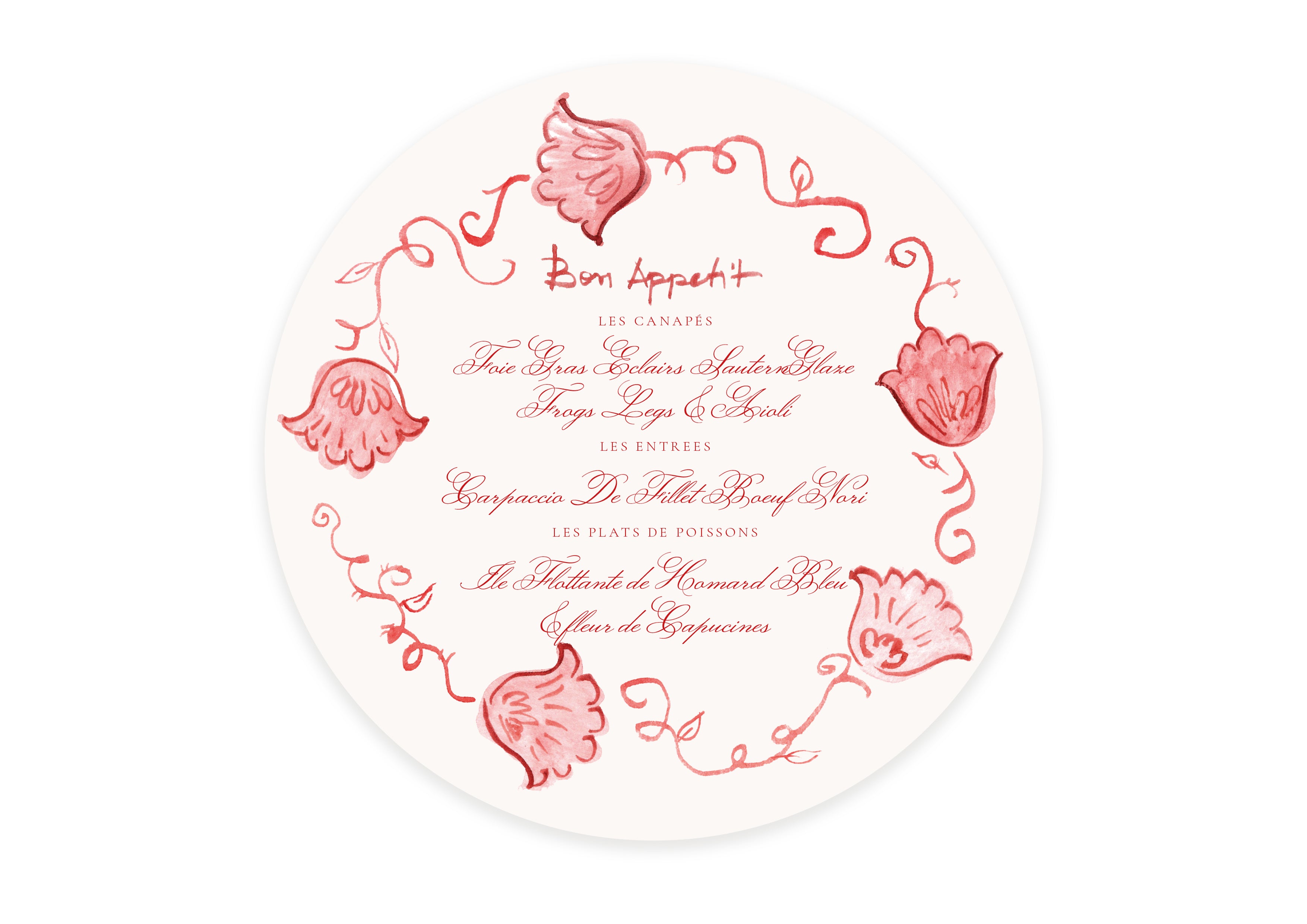 Dinner In Paris  - Round Menu