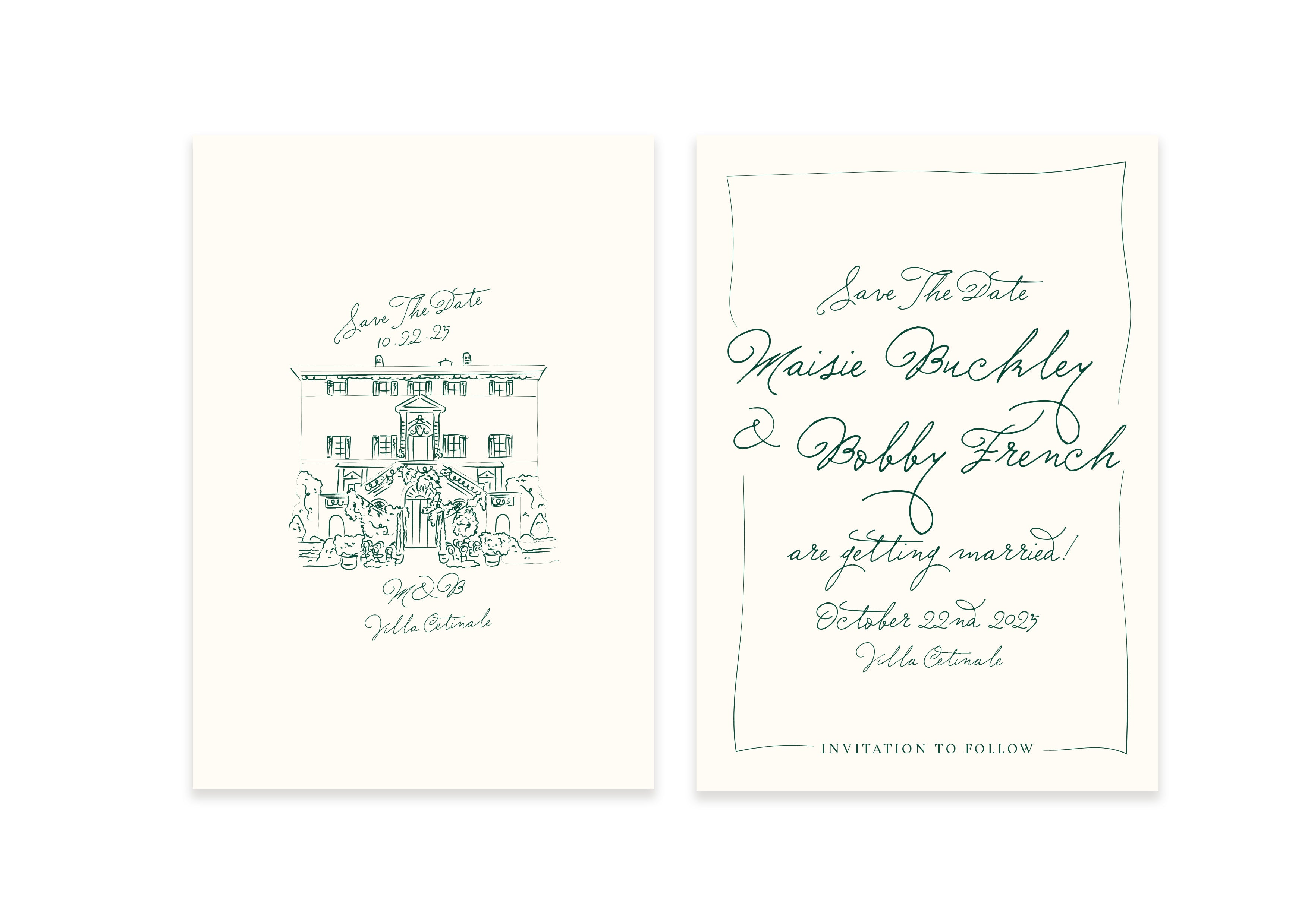 Ten Story Signature - Save The Date Venue Green