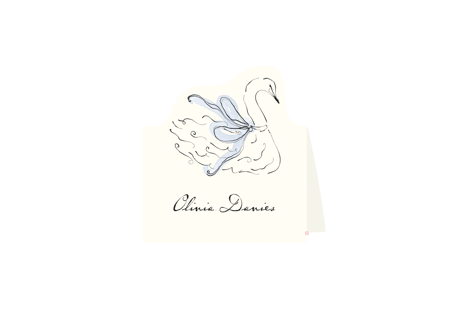 The Year Of The Bow - Tent Fold Swan Name Card