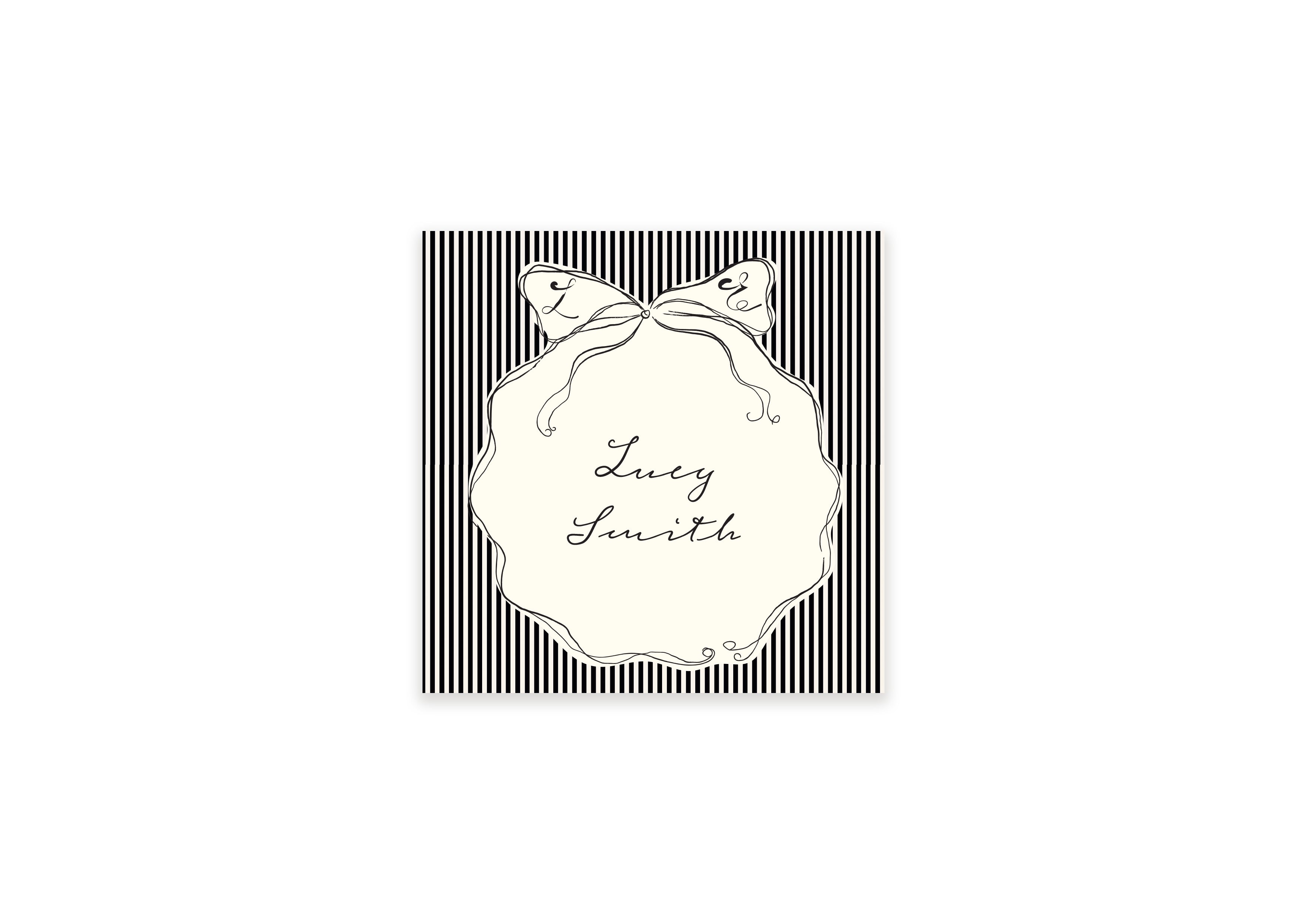 Parisian Lovers - Striped Name Place Card