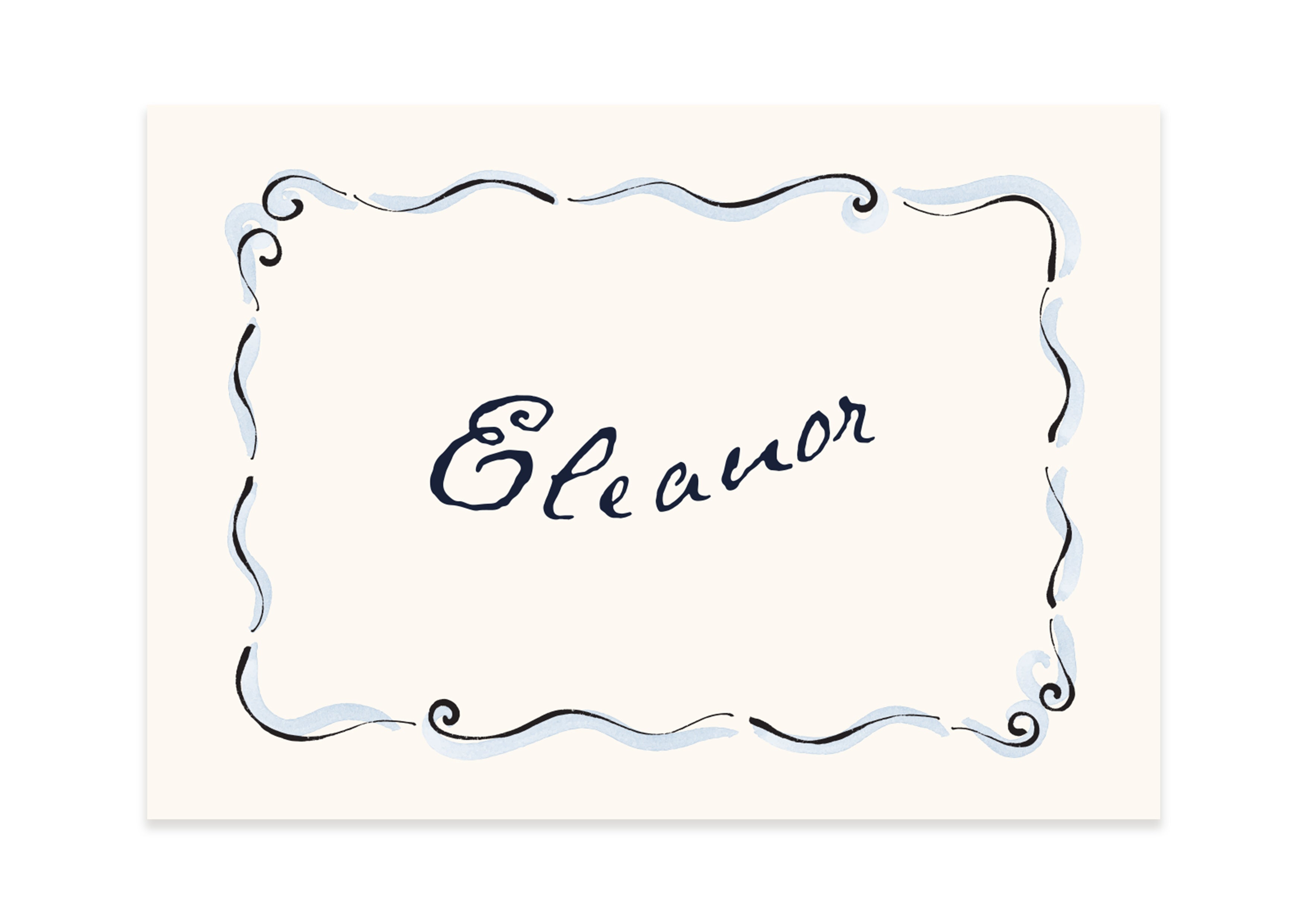 The Year Of The Bow - Swirly Border Name Card