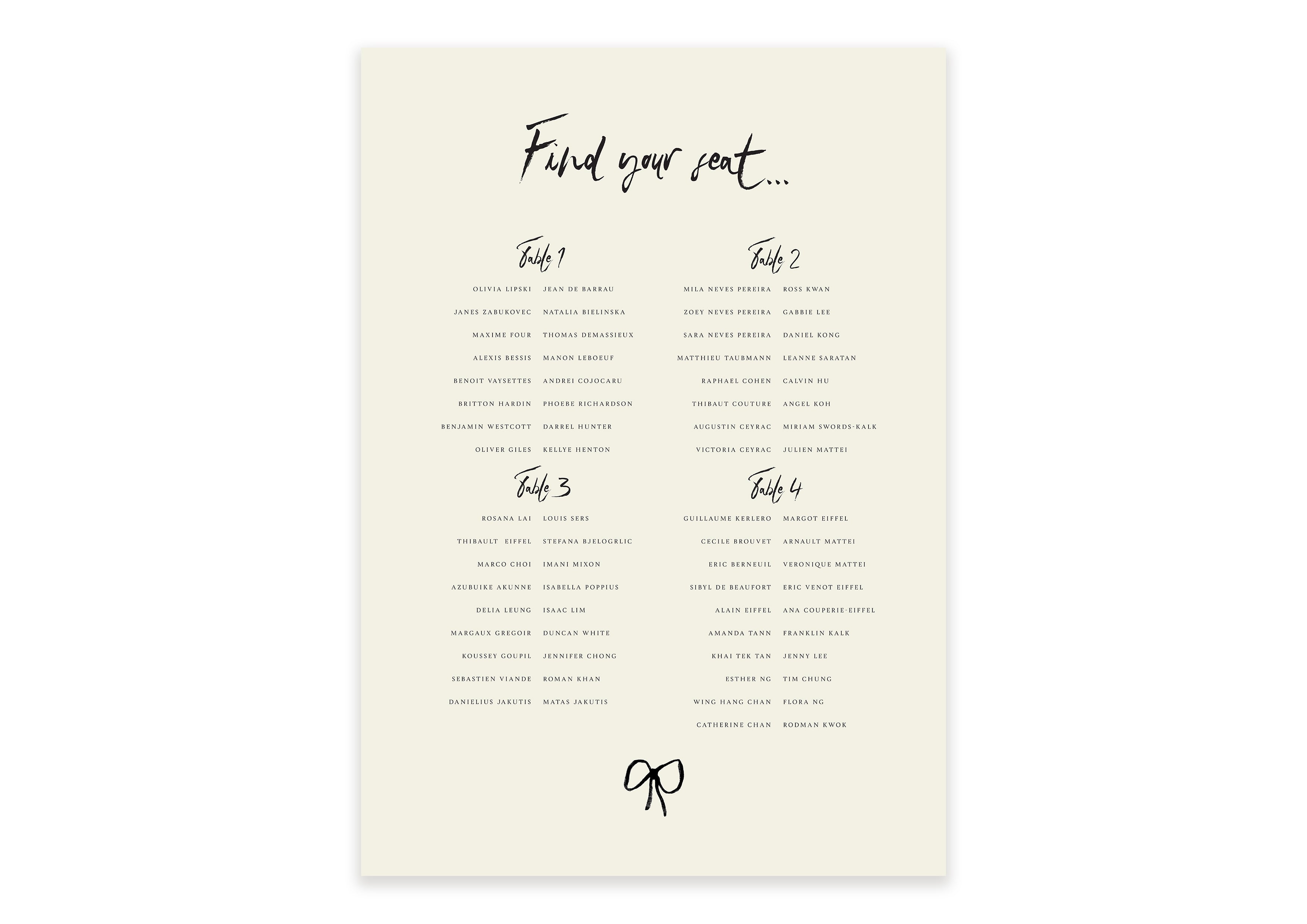 Set Gabrielle  - Digital Table Plan 2 (Print Yourself)