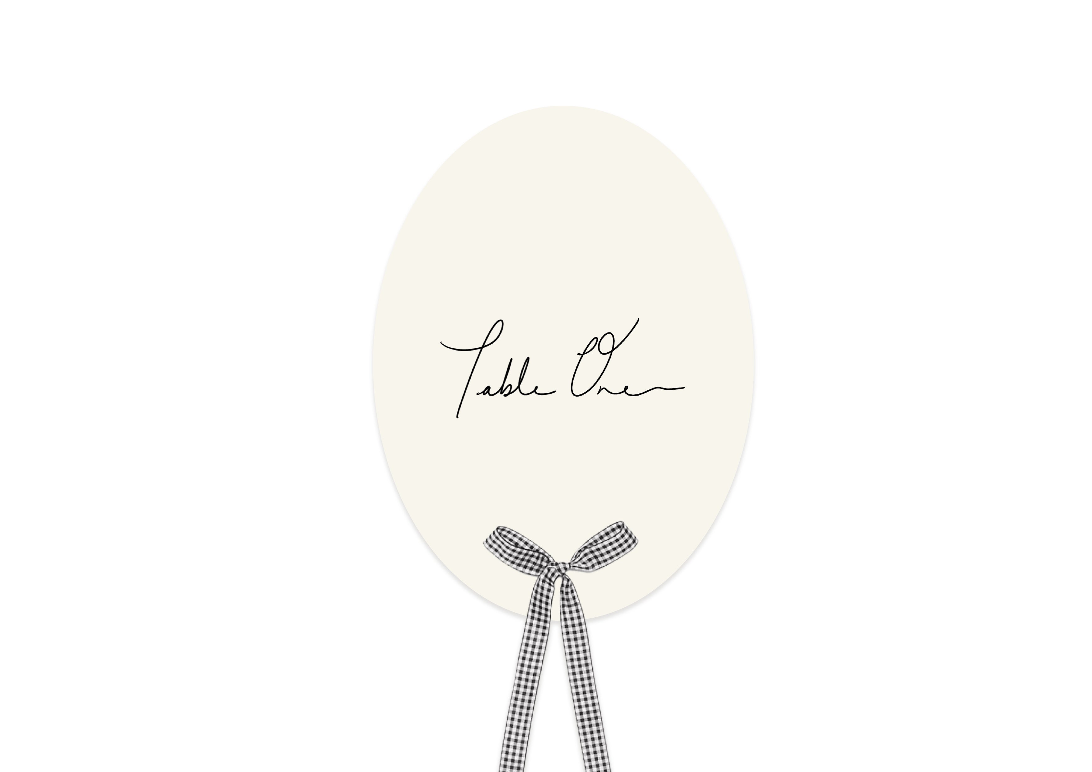 Handwritten Set - Oval Table Names