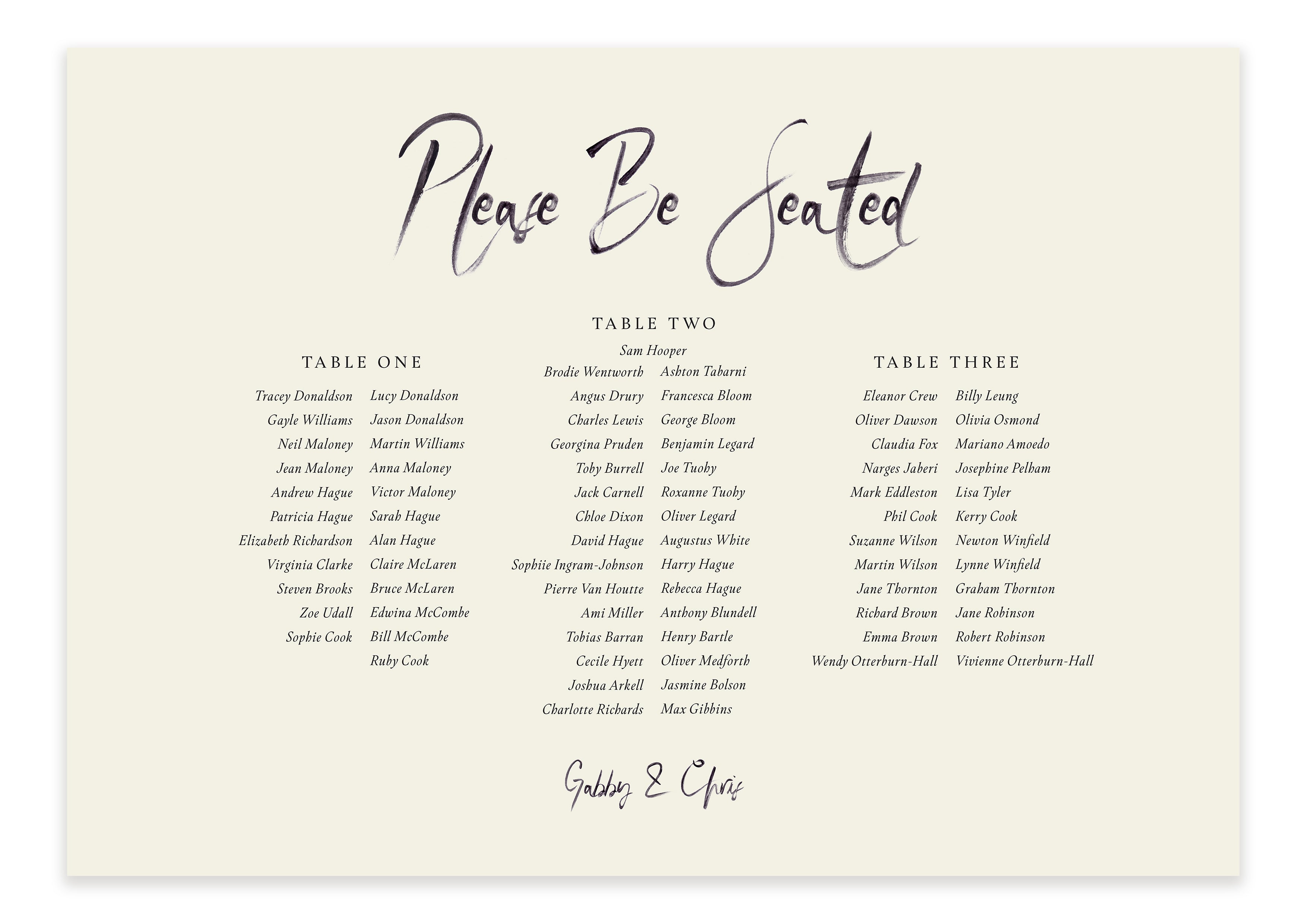 Set Gabrielle  - Digital Table Plan (Print Yourself)