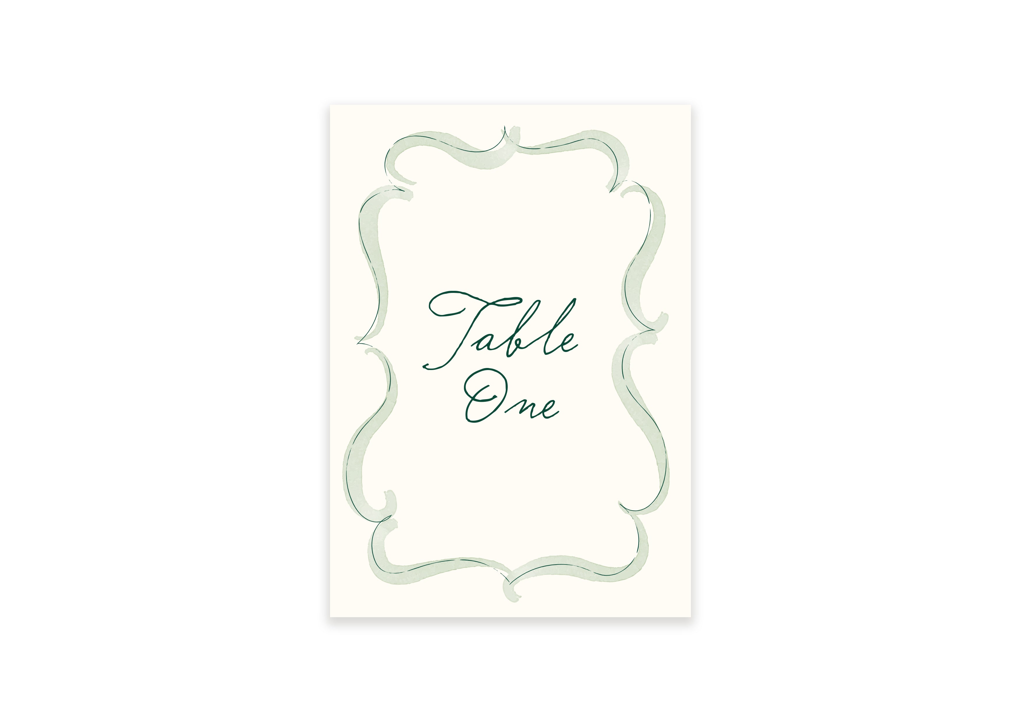 Ten Story Signature - Table Number Border - Green