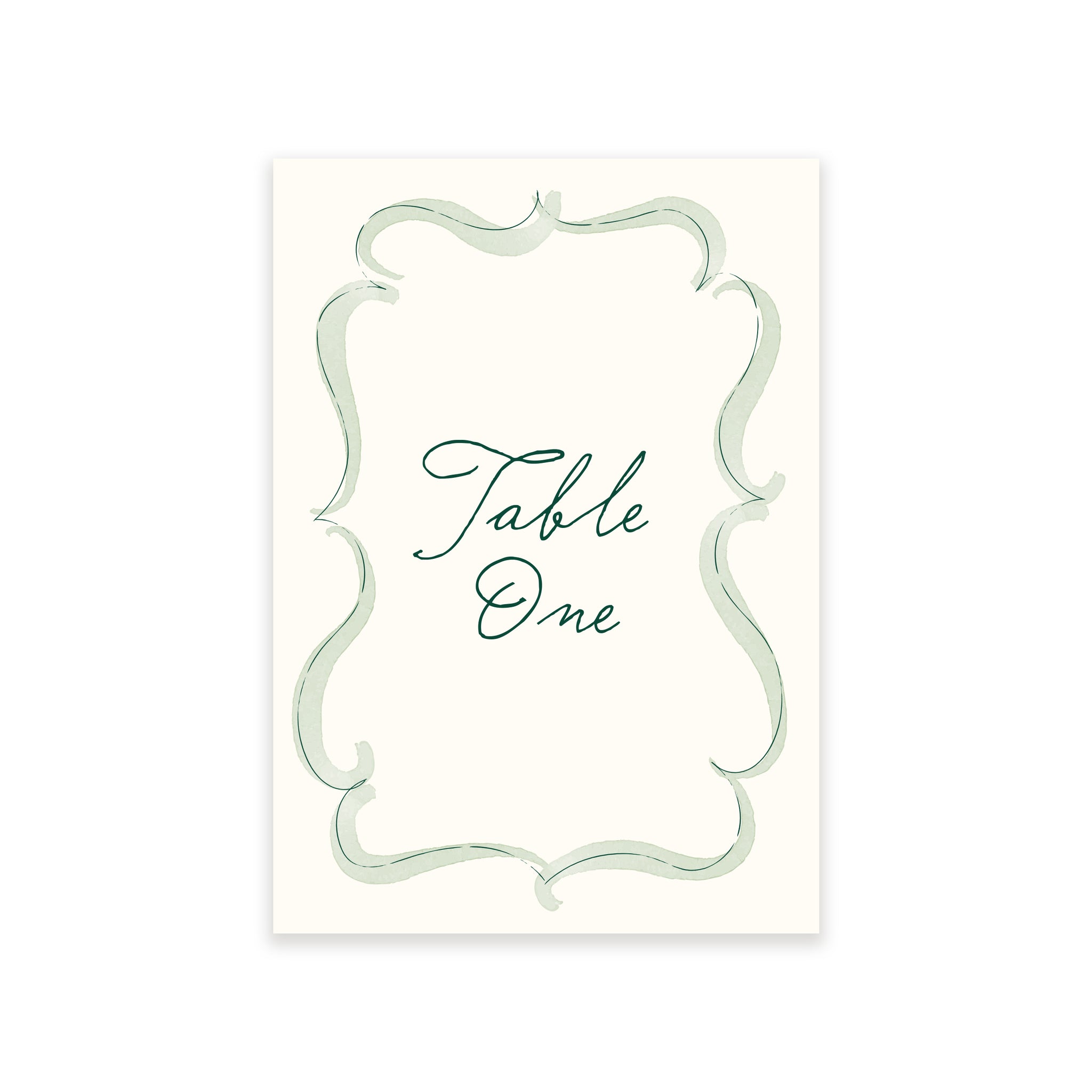 Ten Story Signature - Table Number Border - Green