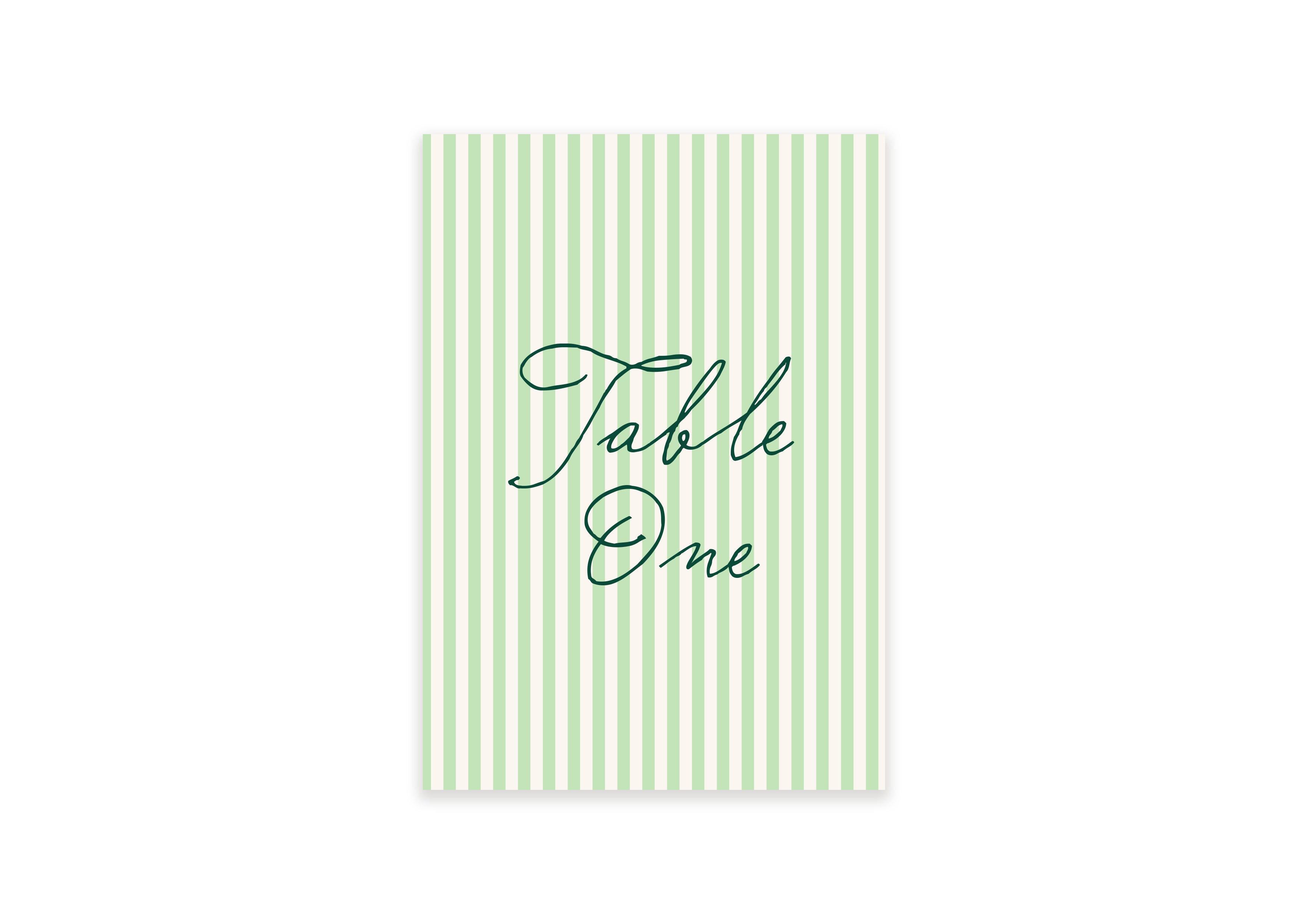 Ten Story Signature - Table Number - Green Stripes