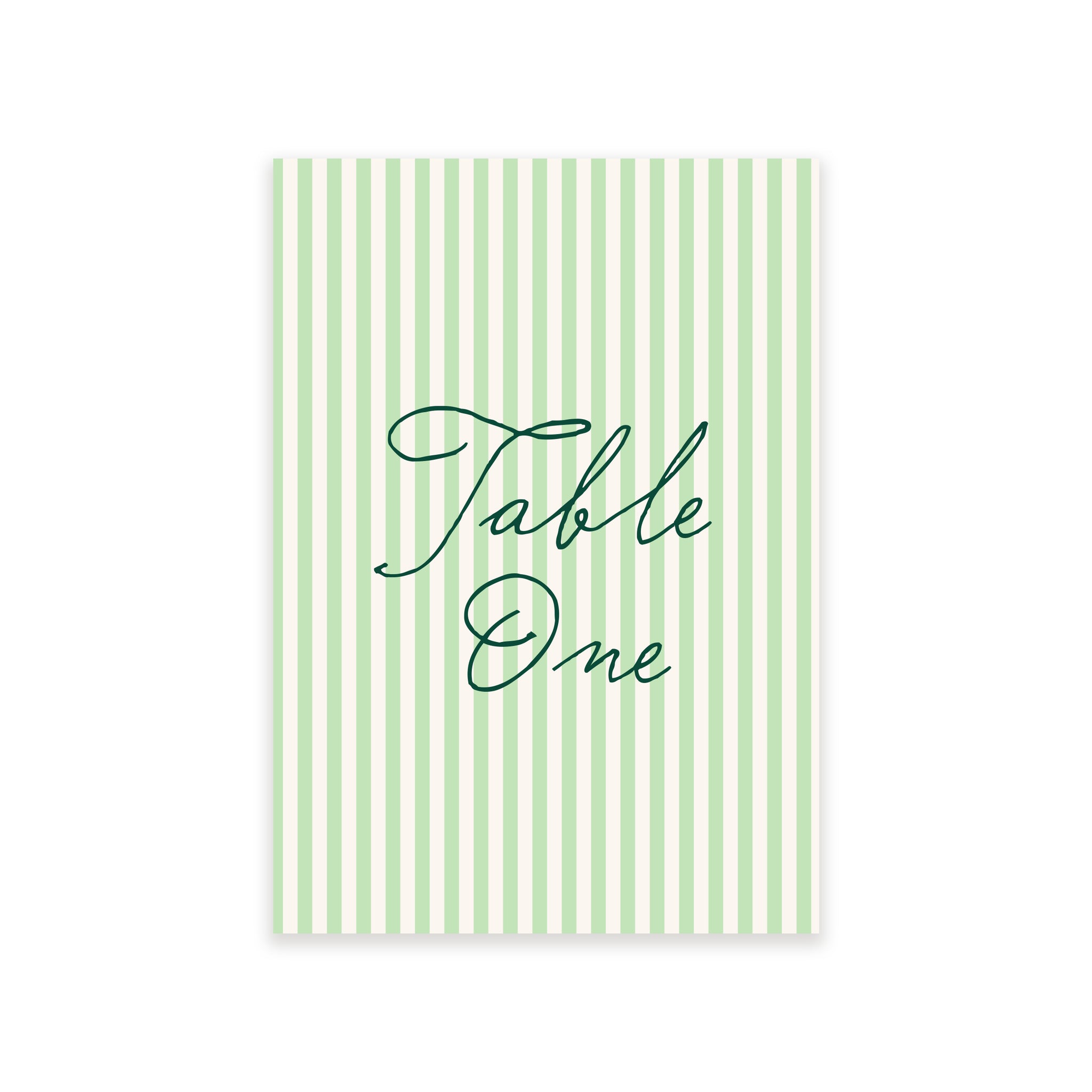 Ten Story Signature - Table Number - Green Stripes