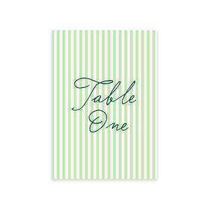 Ten Story Signature - Table Number - Green Stripes