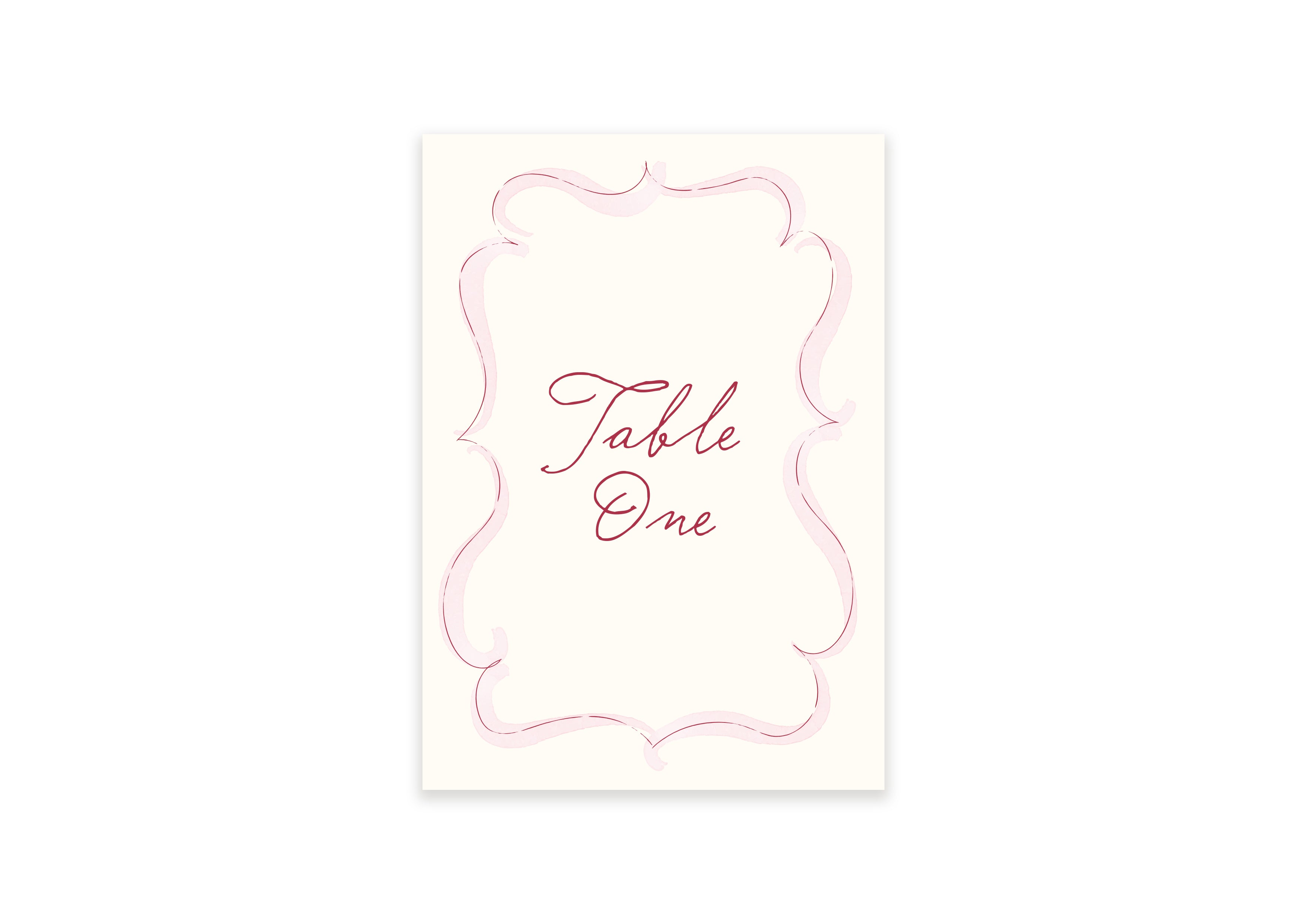 Ten Story Signature - Table Number Border - Pink