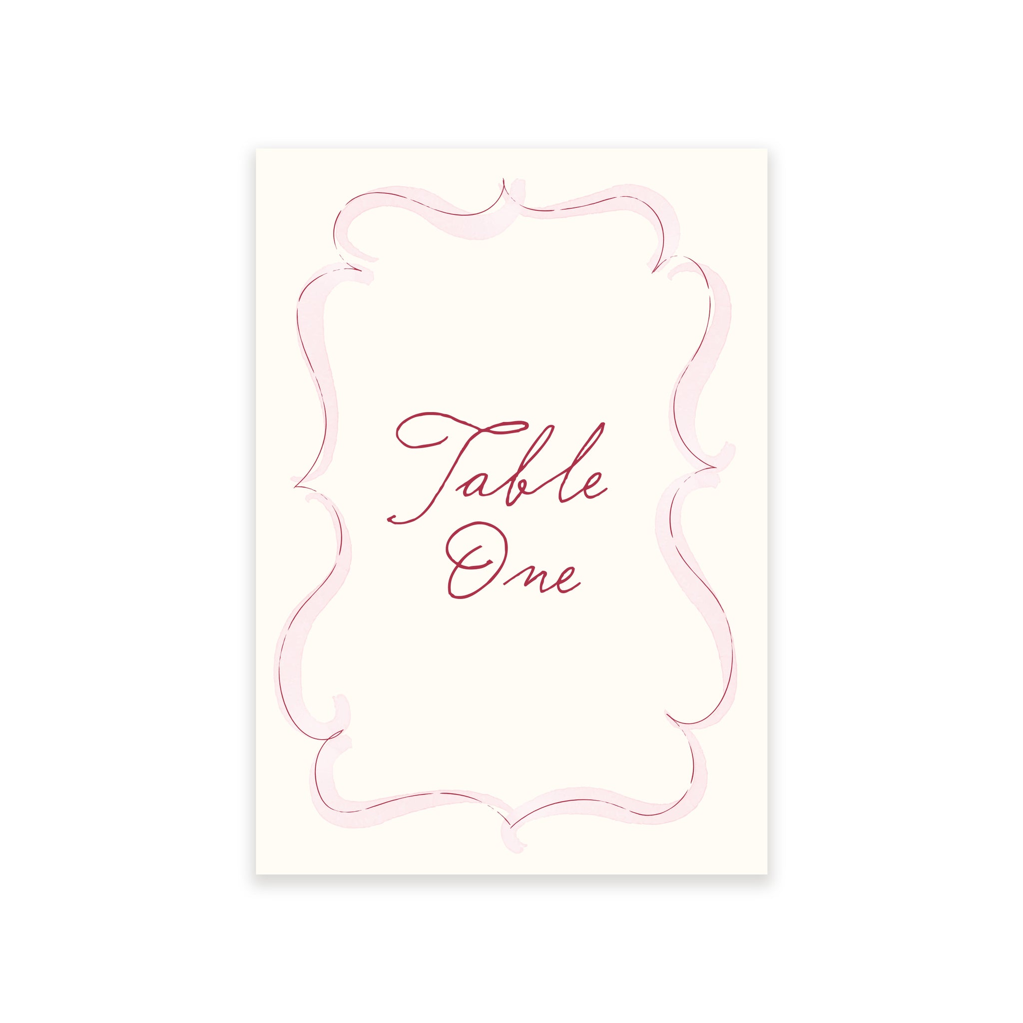 Ten Story Signature - Table Number Border - Pink