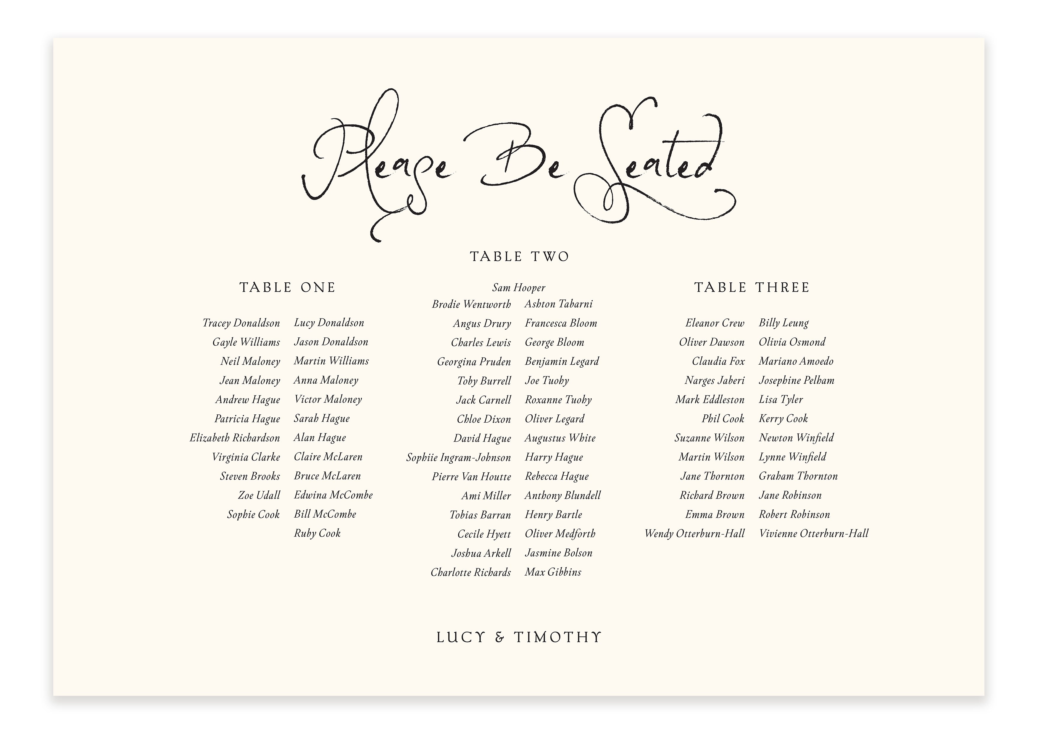 Soirée Romantique  - Digital Table Plan (Print Yourself)