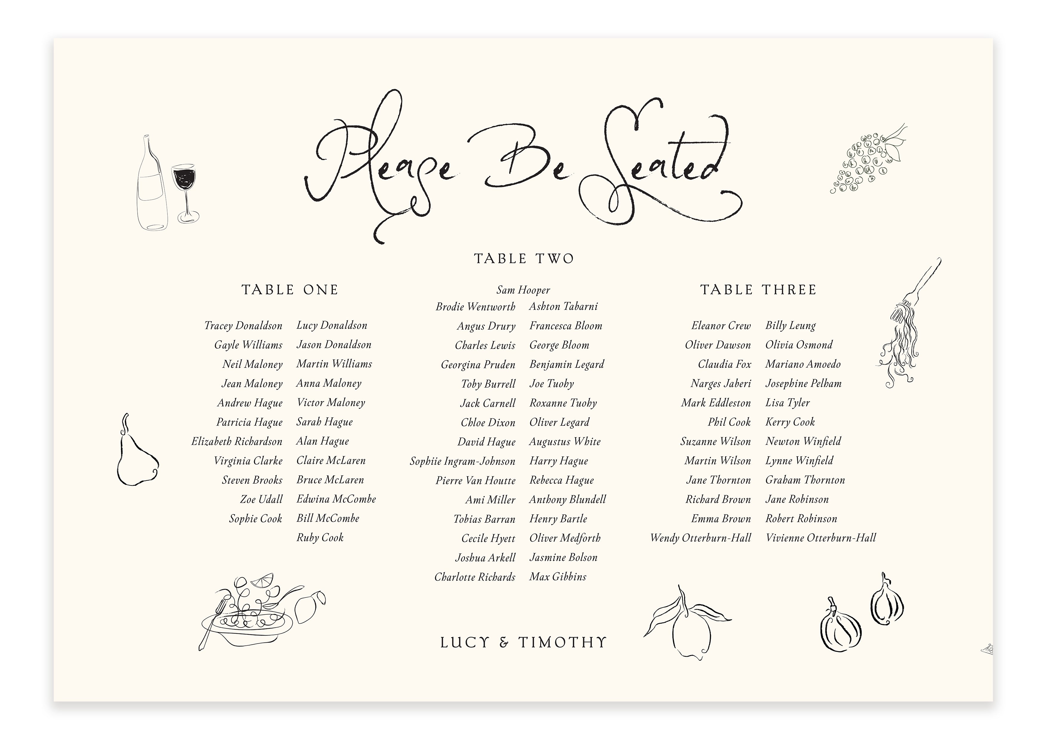 Soirée Romantique  - Digital Table Plan (Print Yourself)