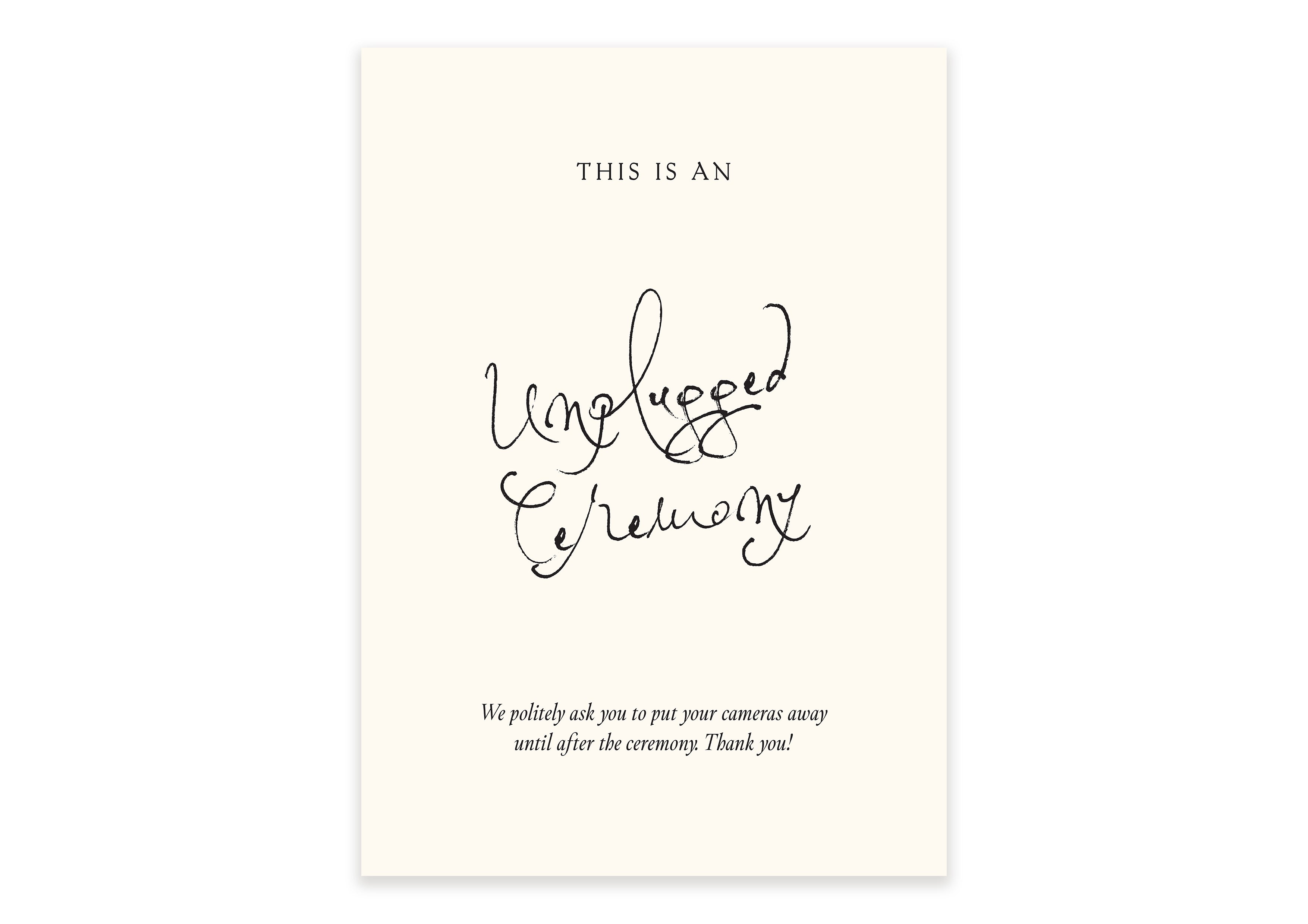 Soirée Romantique  - Digital Unplugged Sign (Print Yourself)