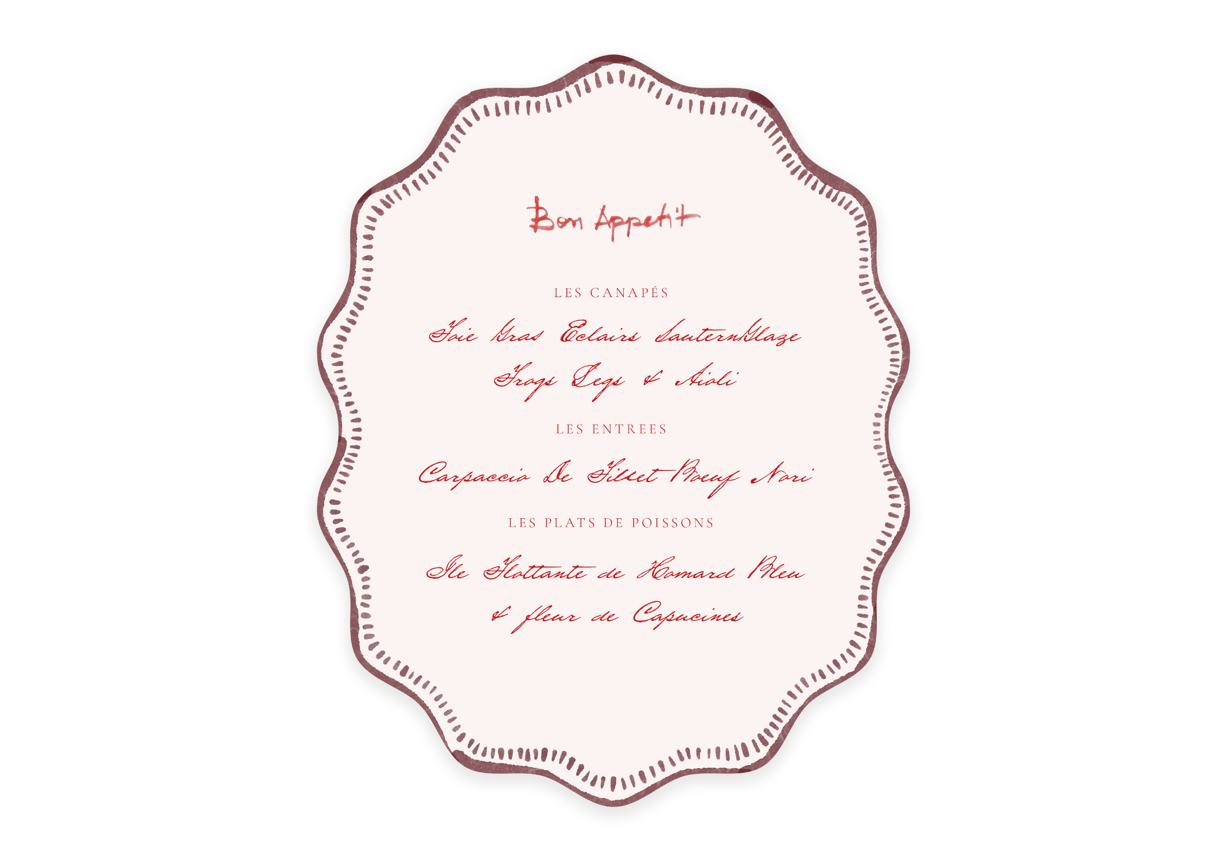 Dinner In Paris  - Waved Menu