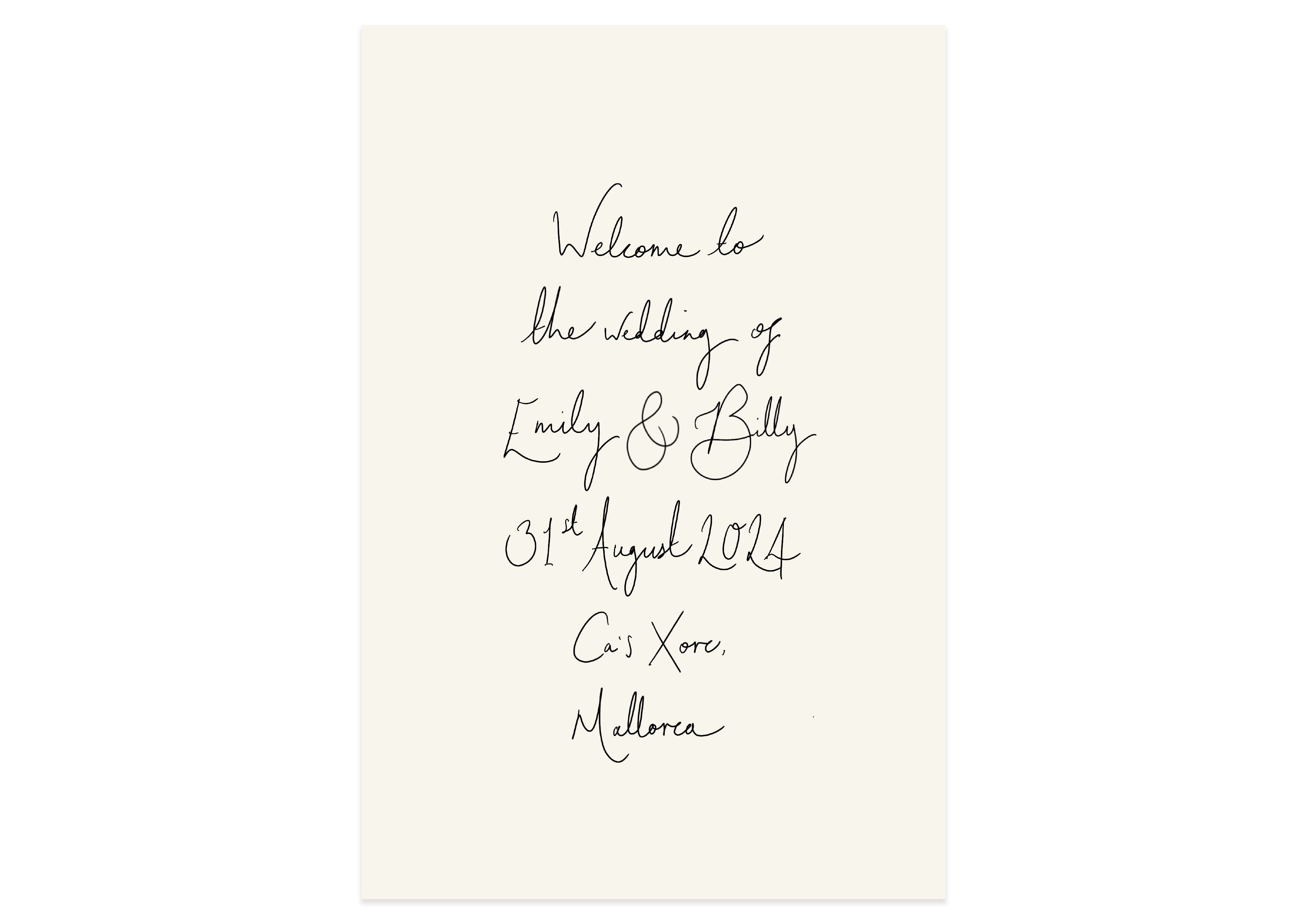 Handwritten Set  - Digital Welcome Sign (Print Yourself)