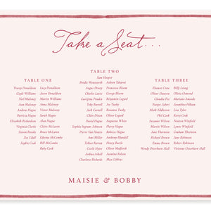 Ten Story Signature - Digital Table Plan (Print Yourself) - Pink