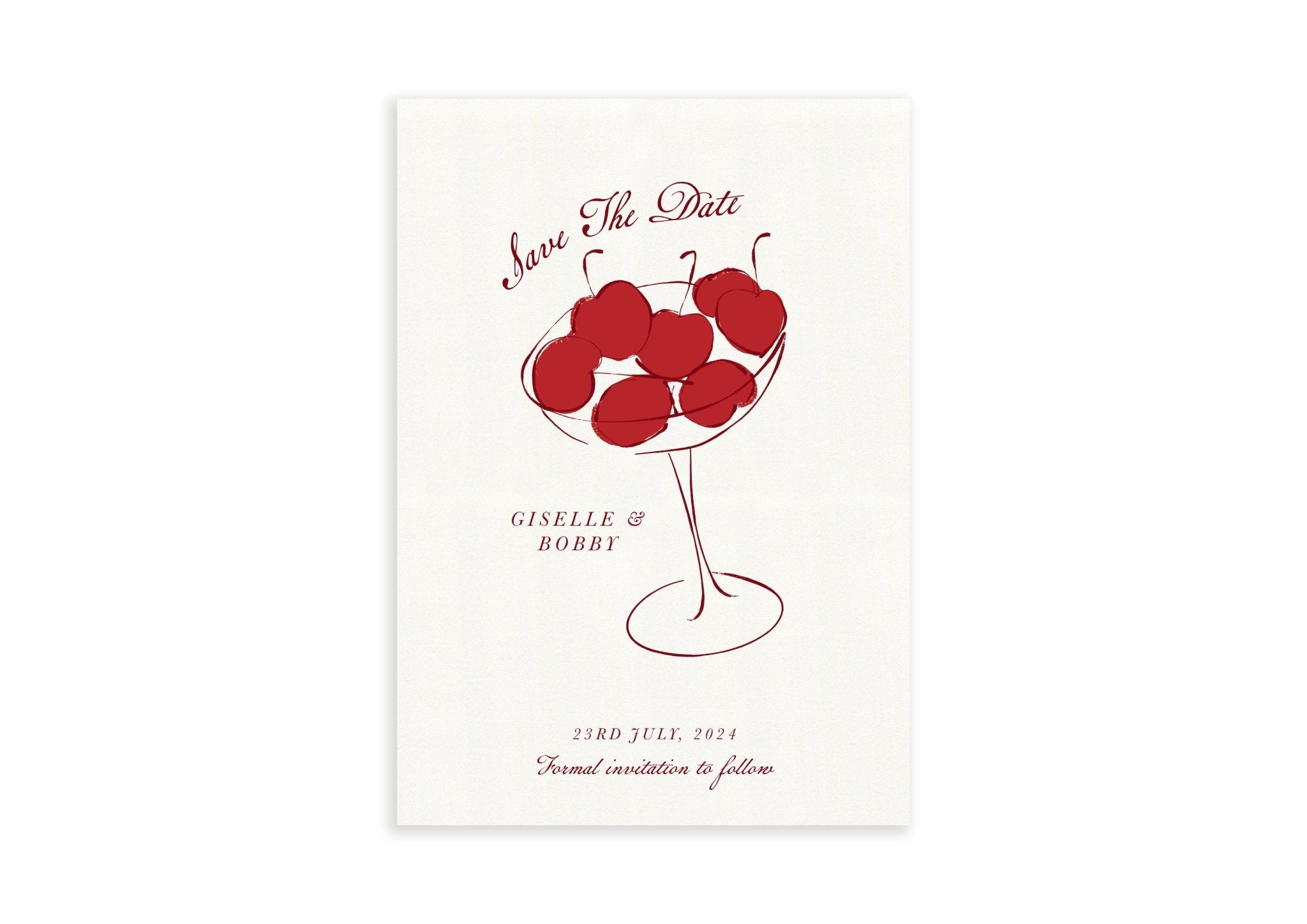 Cherry Red Mon Chéri - Digital Save The Date - Ten Story Stationery