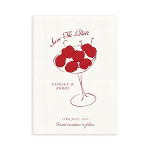 Cherry Red Mon Chéri - Digital Save The Date - Ten Story Stationery
