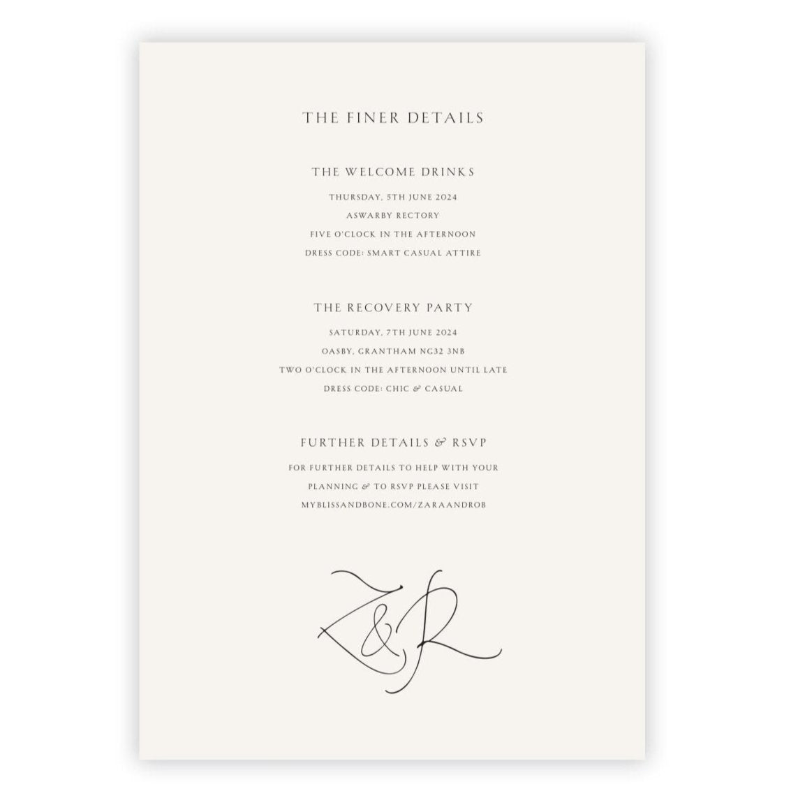 Just Like Heaven - Details slip - Ten Story Stationery